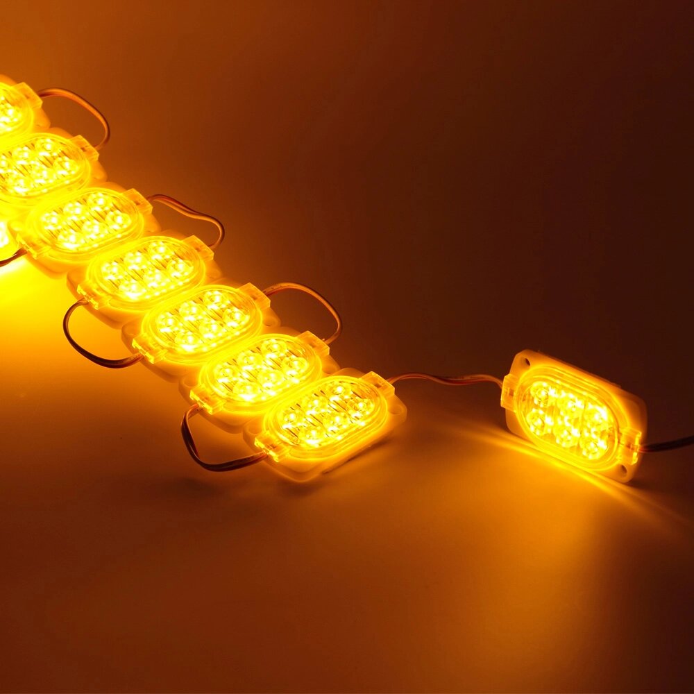 Светодиодный модуль 6 led 2835 MOD103 (12V, 1.2W, yellow, IP65) DELCI от компании ФЕРОСВЕТ  ( FEROSVET) - фото 1