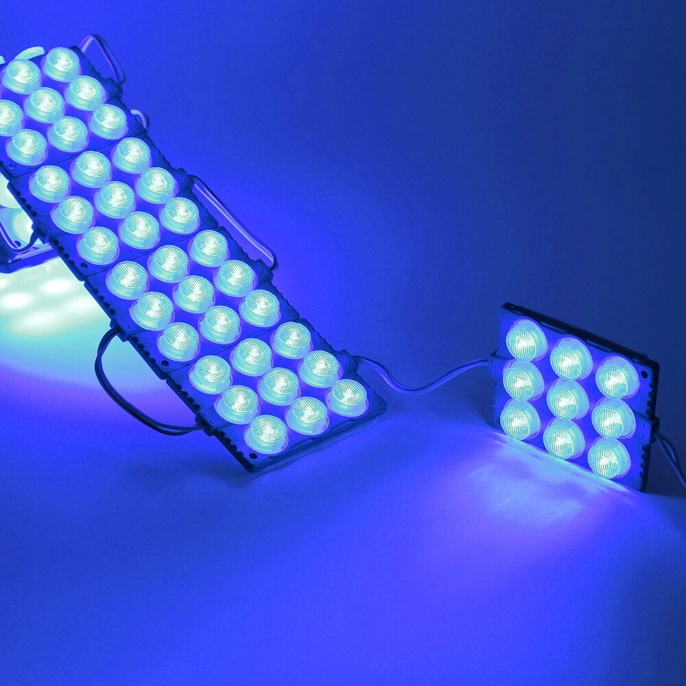 Светодиодный модуль 9 led 3030 MOD120 (12V, 5W, blue, IP65) DELCI от компании ФЕРОСВЕТ  ( FEROSVET) - фото 1