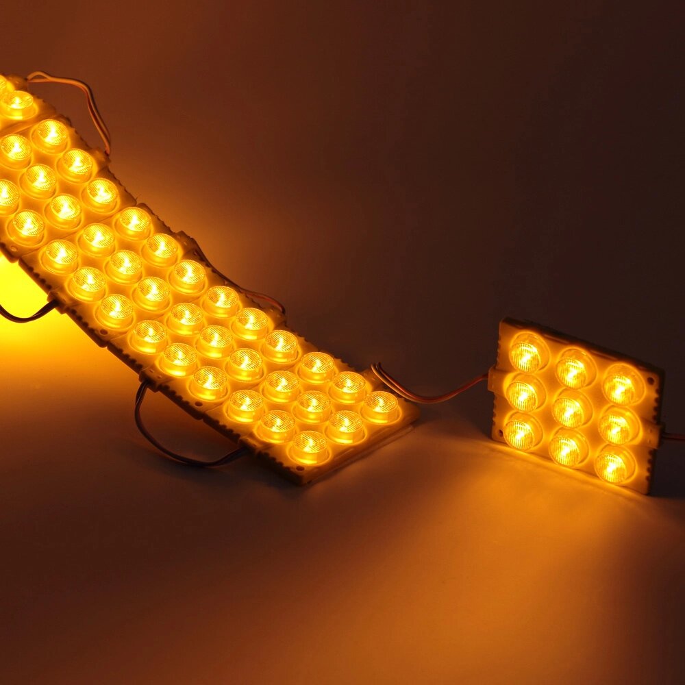 Светодиодный модуль 9 led 3030 MOD122 (12V, 5W, yellow, IP65) DELCI от компании ФЕРОСВЕТ  ( FEROSVET) - фото 1