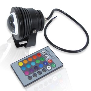 Светодиодный прожектор RB10RGB+IR REM control (10W, 12V, RGB) DELCI