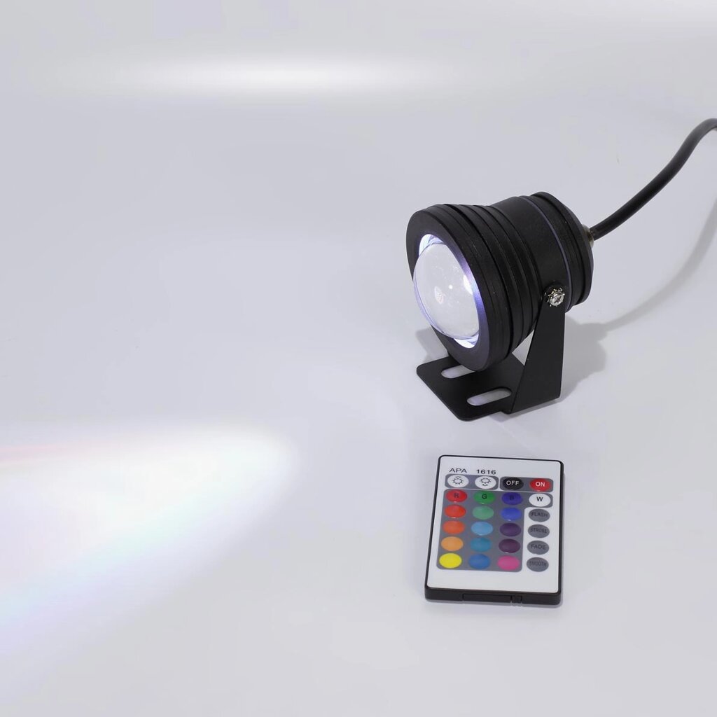 Светодиодный прожектор RB10RGB+IR REM CONTROL (10W, 220V, RGB) DELCI от компании ФЕРОСВЕТ - фото 1