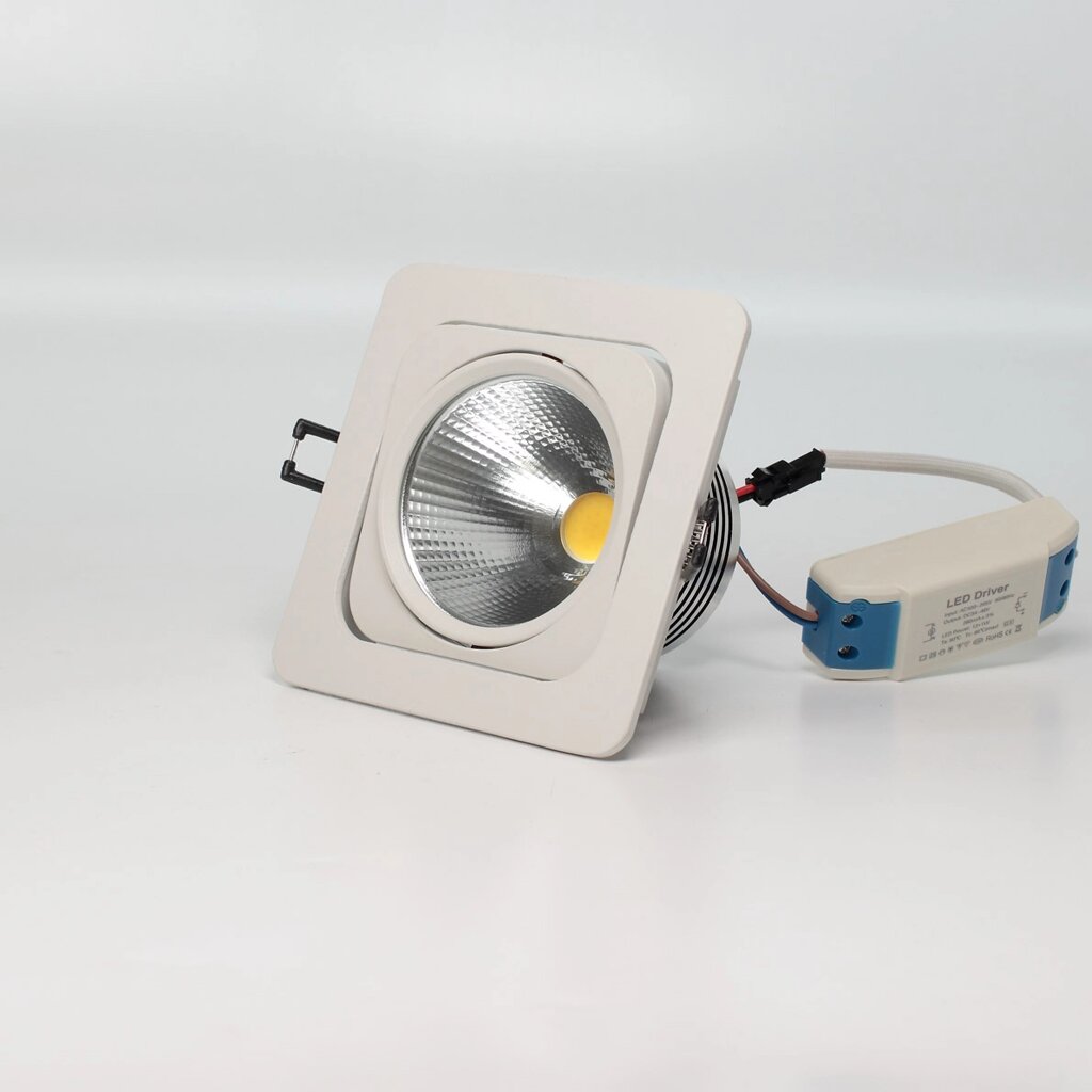 Светодиодный светильник встраиваемый 120.1 series white housing BW14 (10W,220V, day white) DELCI от компании ФЕРОСВЕТ - фото 1