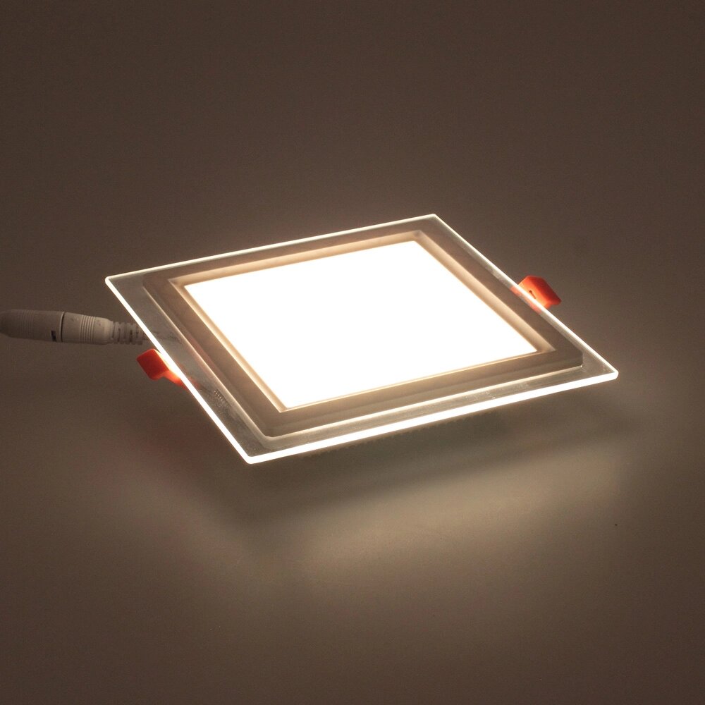 Светодиодный светильник встраиваемый B1 (220V, 12W, day white, квадрат 160x160mm, стеклянная рамка) DELCI от компании ФЕРОСВЕТ - фото 1