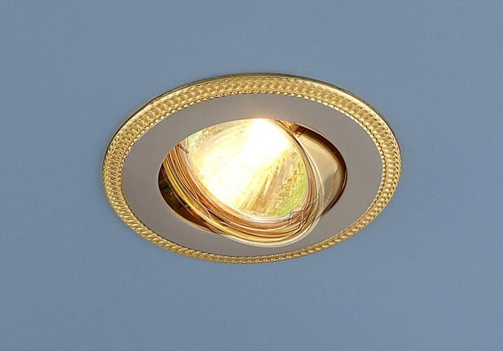 Точечный светильник 870 MR16 PS/GD перл. серебро/золото от компании ФЕРОСВЕТ - фото 1