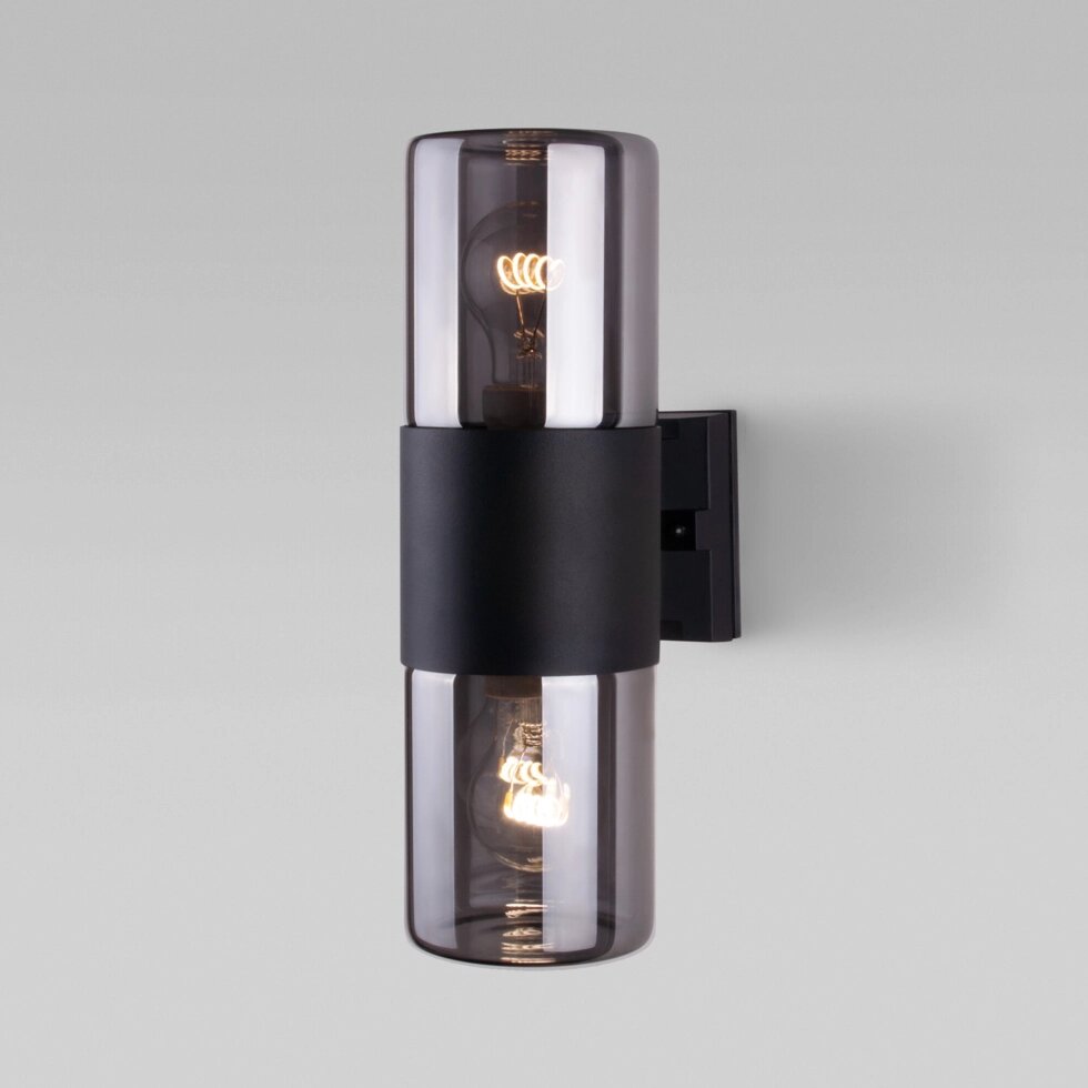 Уличный настенный светильник Roil чёрный/дымчатый плафон IP54 35125/D от компании ФЕРОСВЕТ - фото 1