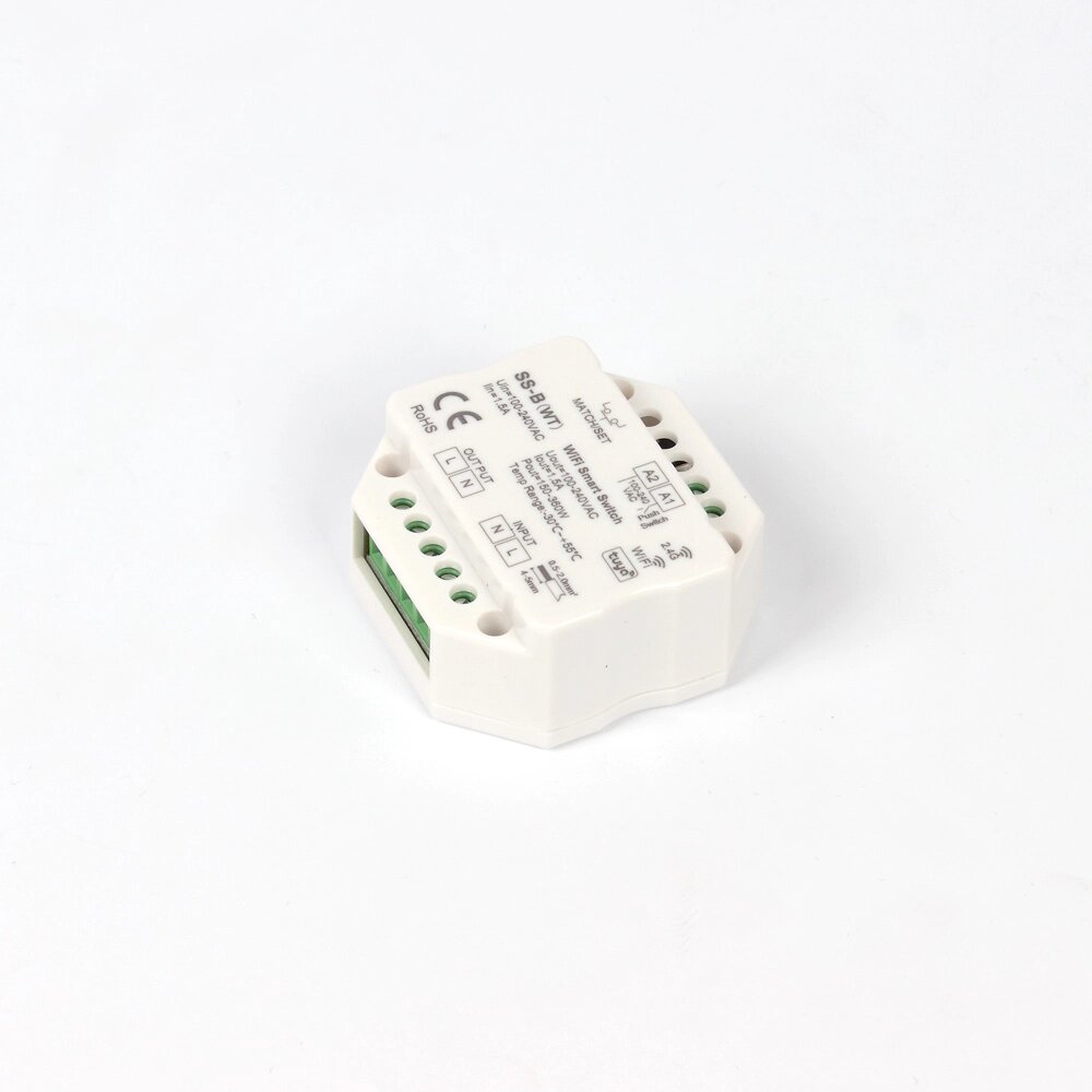 Умный выключатель SS-B (WT) KZ6 (WiFi, 2.4G, tuya, 100-240VAC, 1ch x 1.5A, 150-360W) DELCI от компании ФЕРОСВЕТ - фото 1