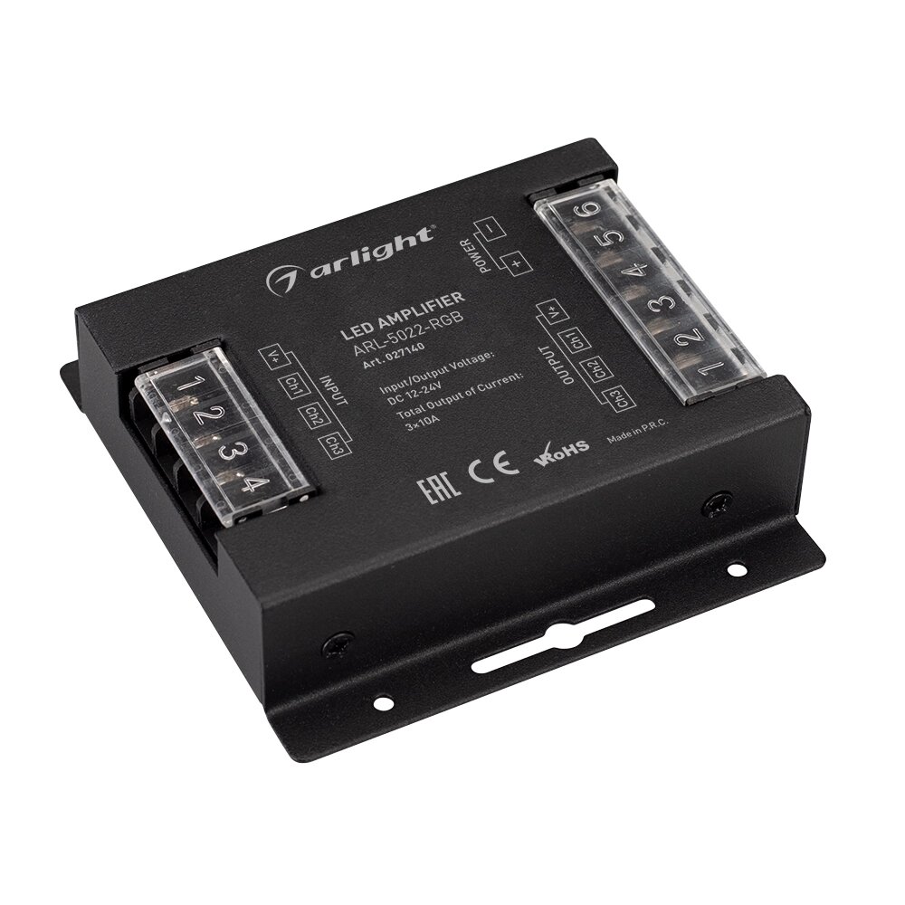 Усилитель ARL-5022-RGB (12-24V, 3x10A, 360-720W) (Arlight, IP20 Металл, 3 года) от компании ФЕРОСВЕТ - фото 1