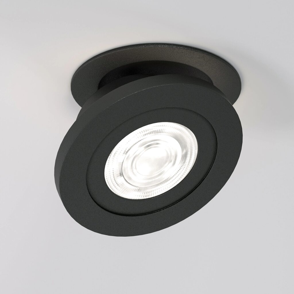 Встраиваемый светодиодный светильник 6W 4000K чёрный 25084/LED от компании ФЕРОСВЕТ - фото 1