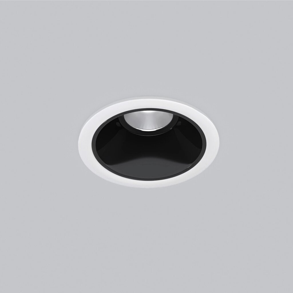 Встраиваемый светодиодный светильник 8W 4200K белый/чёрный жемчуг 25081/LED от компании ФЕРОСВЕТ - фото 1