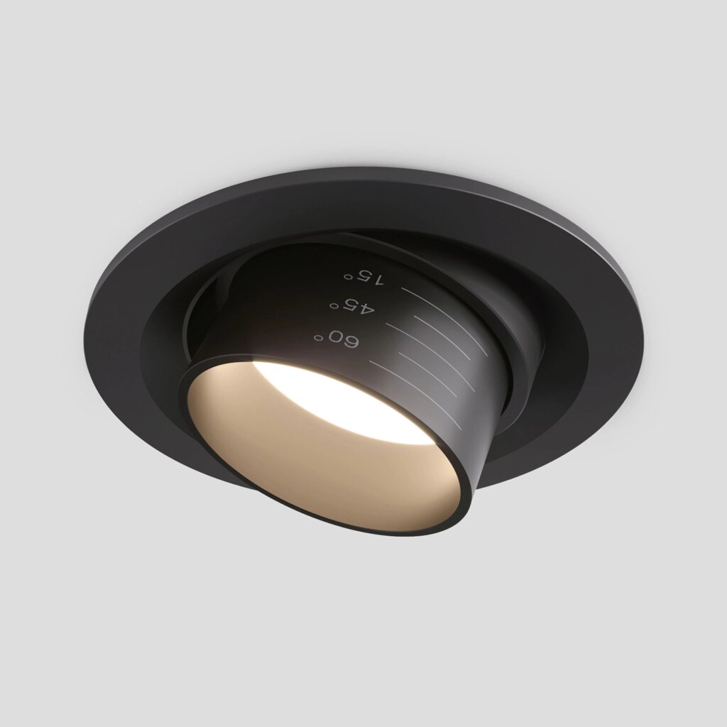 Встраиваемый светодиодный светильник с регулировкой угла освещения Zoom 15W 4200K черный 9920 LED от компании ФЕРОСВЕТ - фото 1