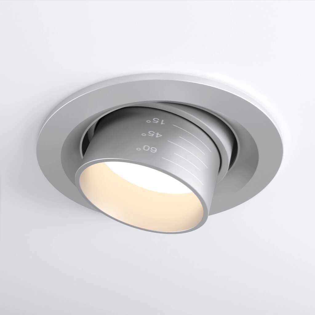 Встраиваемый светодиодный светильник с регулировкой угла освещения Zoom 15W 4200K серебро 9920 LED от компании ФЕРОСВЕТ - фото 1