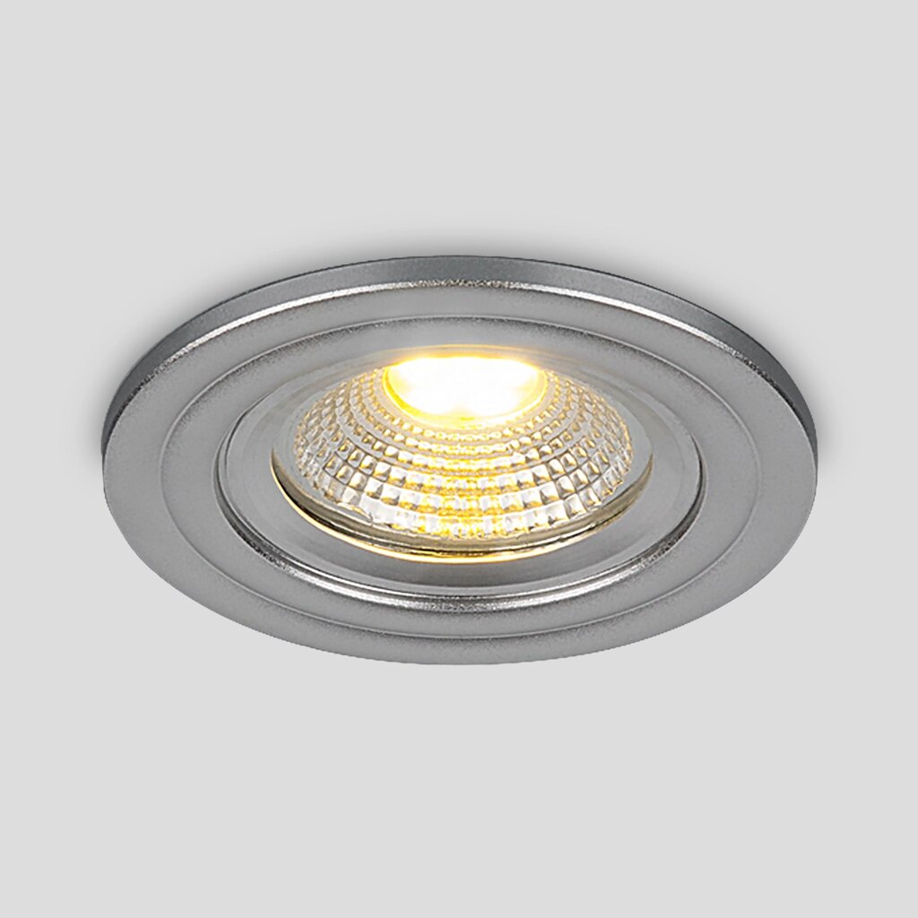 Встраиваемый точечный LED светильник серебро 9902 LED 3W COB SL серебро от компании ФЕРОСВЕТ - фото 1