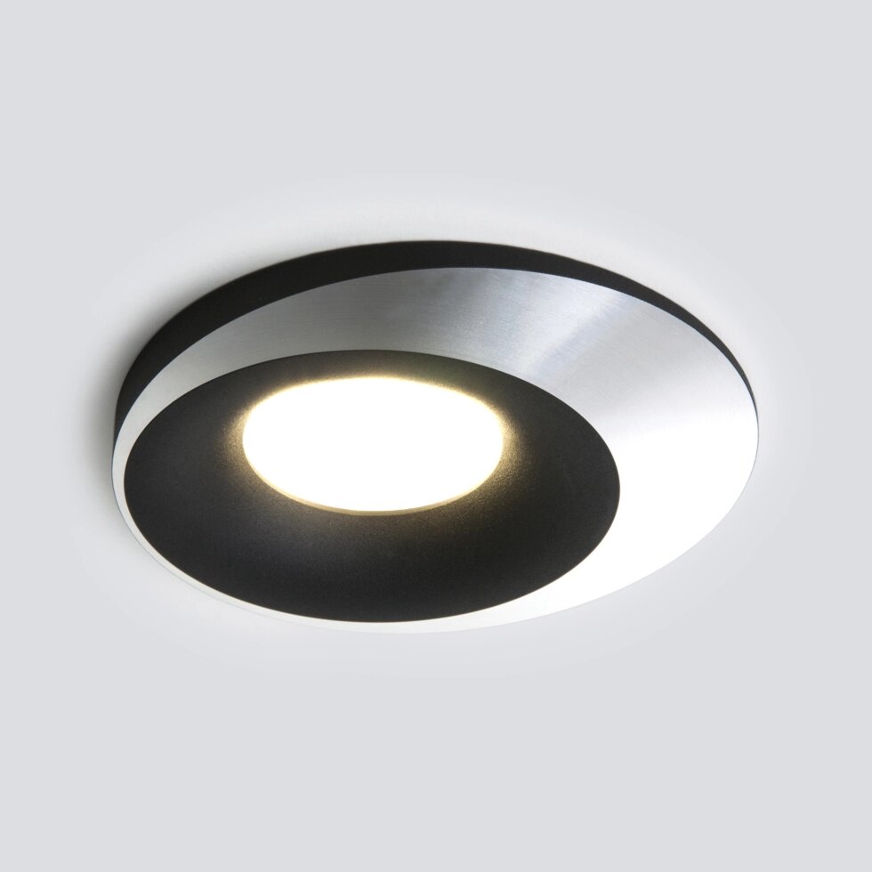 Встраиваемый точечный светильник 124 MR16 черный/серебро от компании ФЕРОСВЕТ - фото 1