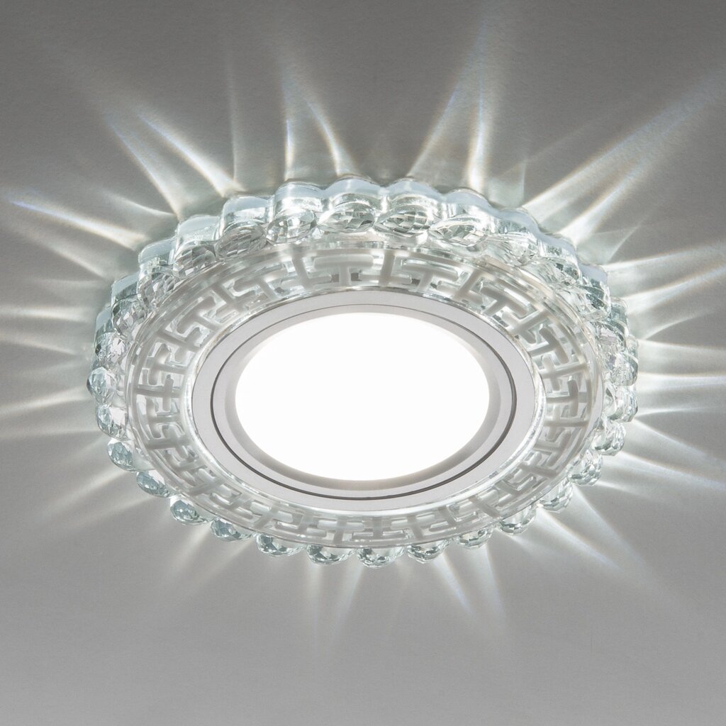 Встраиваемый точечный светильник с LED подсветкой 2217 MR16 CL прозрачный от компании ФЕРОСВЕТ - фото 1