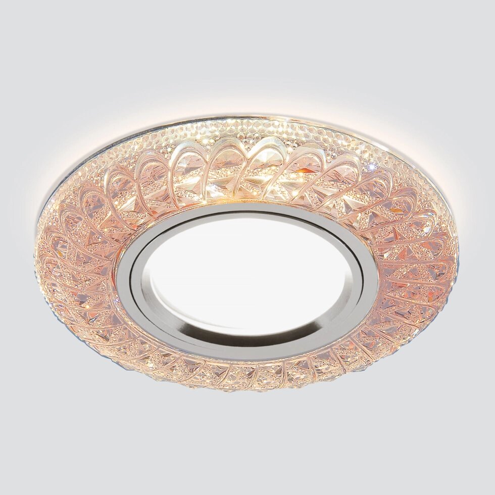 Встраиваемый точечный светильник со светодиодной подсветкой 2180 MR16 розовый от компании ФЕРОСВЕТ - фото 1
