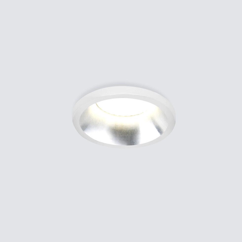 Встраиваемый точечный светодиодный светильник 15269/LED 3W 4200K белый/сатин никель от компании ФЕРОСВЕТ - фото 1