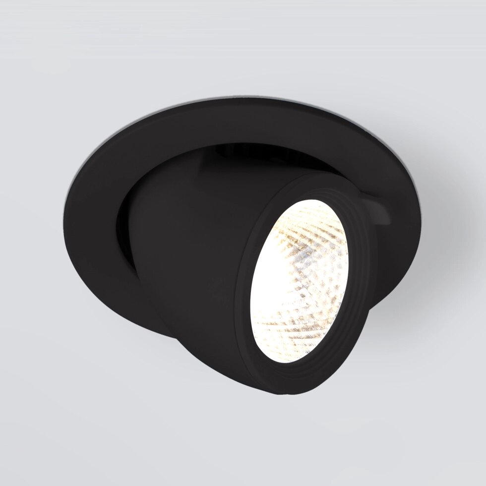 Встраиваемый точечный светодиодный светильник 9918 LED 9W 4200K черный от компании ФЕРОСВЕТ - фото 1