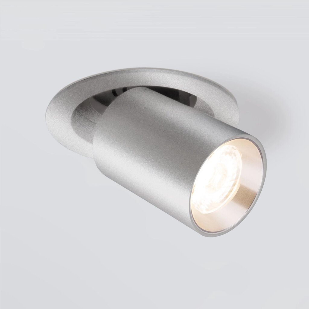 Встраиваемый точечный светодиодный светильник Pispa 10W 4200K серебро 9917 LED от компании ФЕРОСВЕТ - фото 1