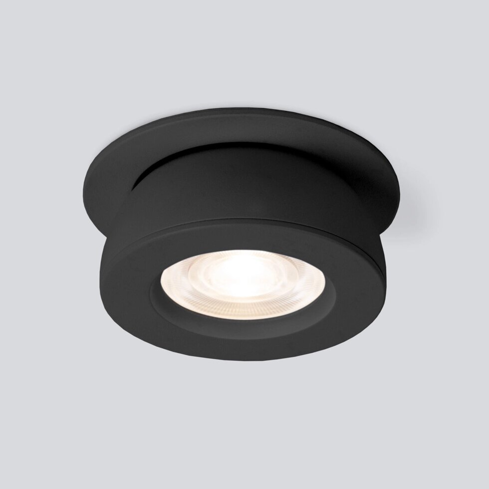 Встраиваемый точечный светодиодный светильник Pruno 25080/LED 8W 4200К чёрный от компании ФЕРОСВЕТ - фото 1