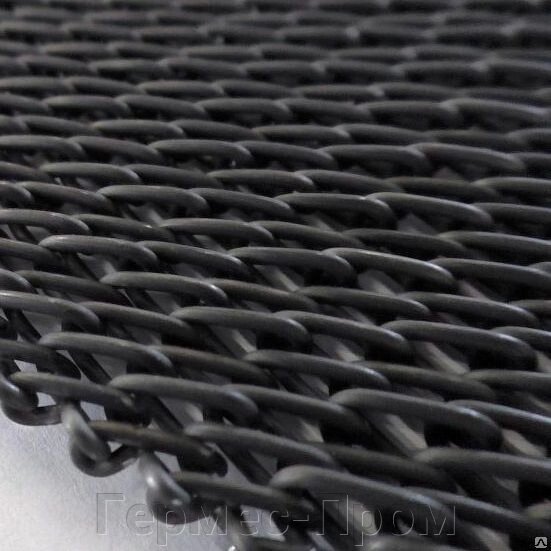 Транспортерная сетка плетеная двойная Тип-2 из черной и нержавеющей стали от компании Гермес-Пром - фото 1