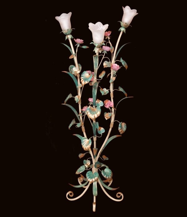 Торшер цвета слоновой кости с патиной и розовыми розами  2050/3 TIR ##от компании## Brisk Light - ##фото## 1