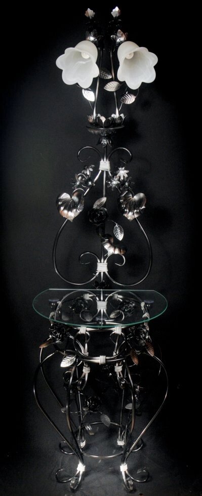 Торшер кованый чёрный с серебром 1115/2 ВН от компании Brisk Light - фото 1