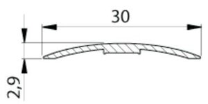 Порог одноуровневый 30 мм Бук, бук натуральный, бук белый, венге, дуб беленый, 0,9 м