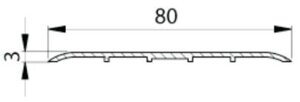Порог одноуровневый 80 мм Бук, бук натуральный, бук белый, венге, дуб беленый, 2,7 м