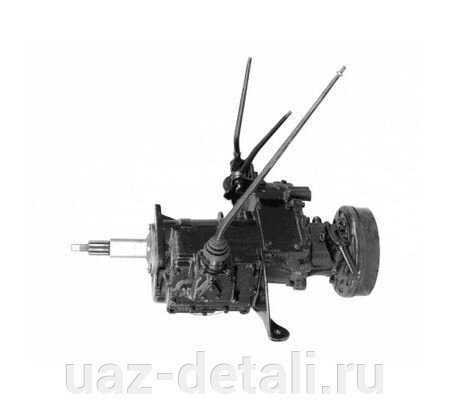 Агрегат в сборе на УАЗ 469 4-х ступка КПП+РК синхронизированная толстый вал от компании УАЗ Детали - магазин запчастей и тюнинга на УАЗ - фото 1