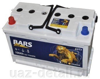 Аккумулятор 100 - 6 СТ BARS Gold п. п. (АПЗ) от компании УАЗ Детали - магазин запчастей и тюнинга на УАЗ - фото 1