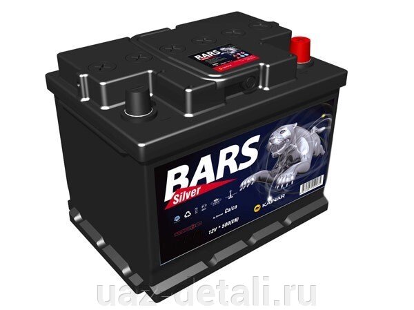 Аккумулятор 66 - 6 СТ BARS SILVER о. п. (АПЗ) от компании УАЗ Детали - магазин запчастей и тюнинга на УАЗ - фото 1