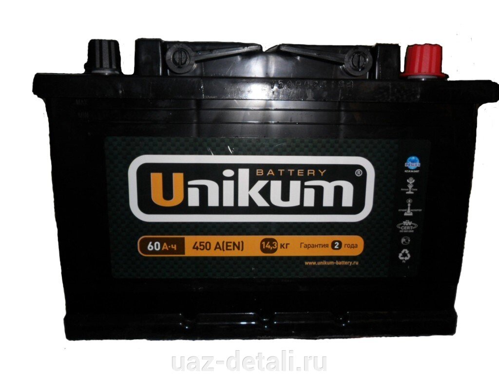 Аккумулятор Кайнар UNIKUM 60 о. п. от компании УАЗ Детали - магазин запчастей и тюнинга на УАЗ - фото 1