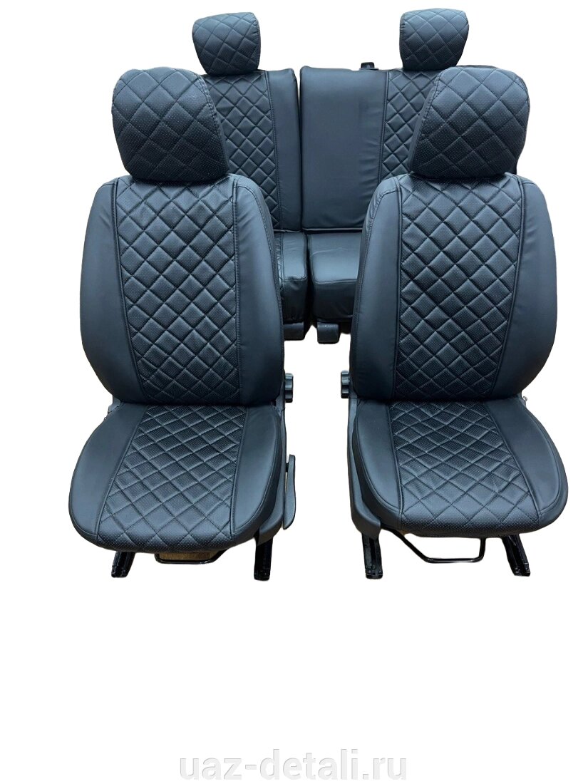 Чехлы сидений УАЗ 3163 Патриот с 2014, 5 мест (с перфорацией) чёрные от компании УАЗ Детали - магазин запчастей и тюнинга на УАЗ - фото 1
