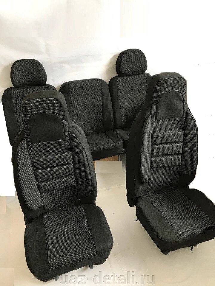 Чехлы сидений УАЗ 469 5 мест (объемные, жаккард автомобильный) от компании УАЗ Детали - магазин запчастей и тюнинга на УАЗ - фото 1