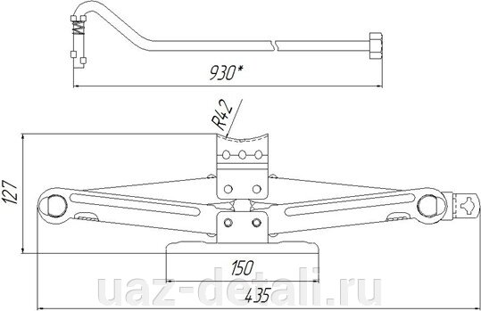 Домкрат ромбический УРД-10 (1300 кг) от компании УАЗ Детали - магазин запчастей и тюнинга на УАЗ - фото 1