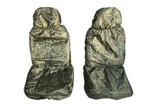Грязезащитные чехлы на передние сиденья (2 шт + мешок) цвет ПИКСЕЛЬ с утяжкой