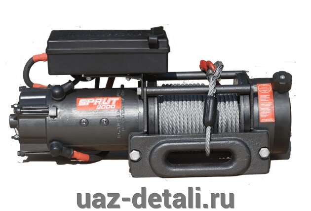 Лебедка индустриальная Спрут 9000 "Спринтер" 24V от компании УАЗ Детали - магазин запчастей и тюнинга на УАЗ - фото 1
