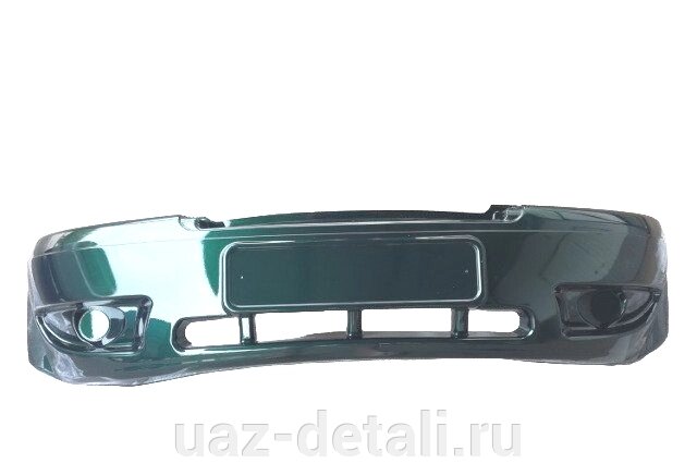 Накладка переднего бампера УАЗ Патриот до 2014г. Зеленый Амулет (АММ) от компании УАЗ Детали - магазин запчастей и тюнинга на УАЗ - фото 1