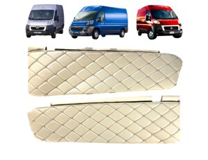 Чехлы на козырьки Peugeot Boxer 2, Citroen Jumper 2, Fiat Ducato 3 бежевый ромб