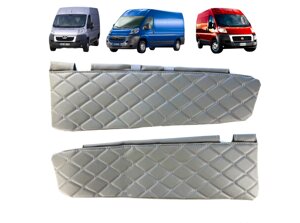 Чехлы на козырьки Peugeot Boxer 2, Citroen Jumper 2, Fiat Ducato 3 серый ромб