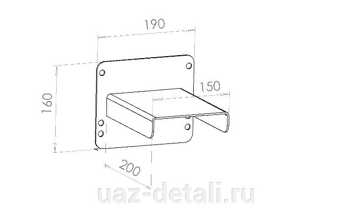 Подножка с планками для лодочного прицепа от компании УАЗ Детали - магазин запчастей и тюнинга на УАЗ - фото 1
