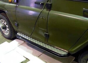 Подножки УАЗ 469, Хантер (с алюминиевой накладкой)