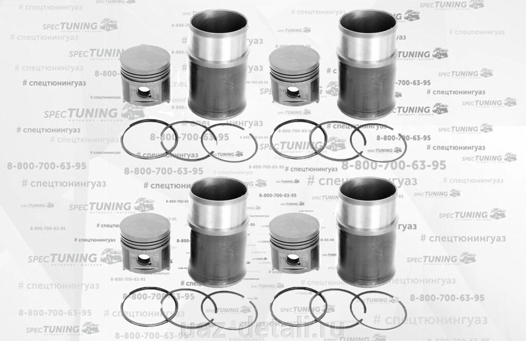 Поршневая группа Кострома Волг_а ПОН /антифрикционное покрытие, с кольцами/ от компании УАЗ Детали - магазин запчастей и тюнинга на УАЗ - фото 1