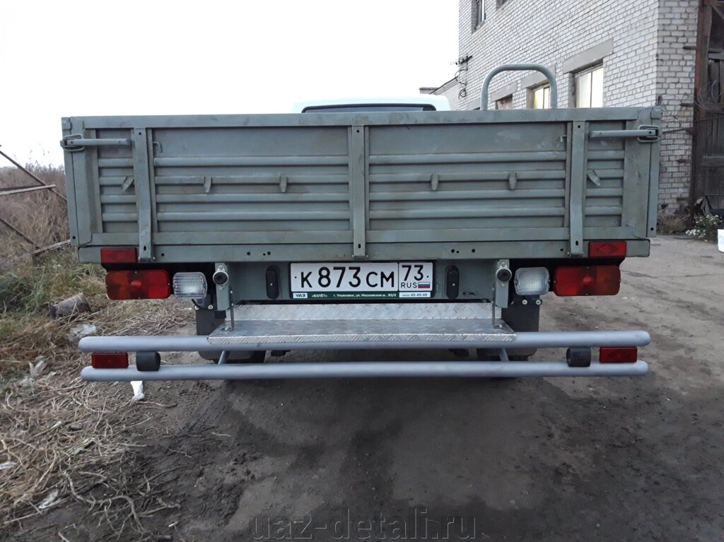Задняя защита УАЗ Профи (сдвоенная) с алюмин площадкой от компании УАЗ Детали - магазин запчастей и тюнинга на УАЗ - фото 1