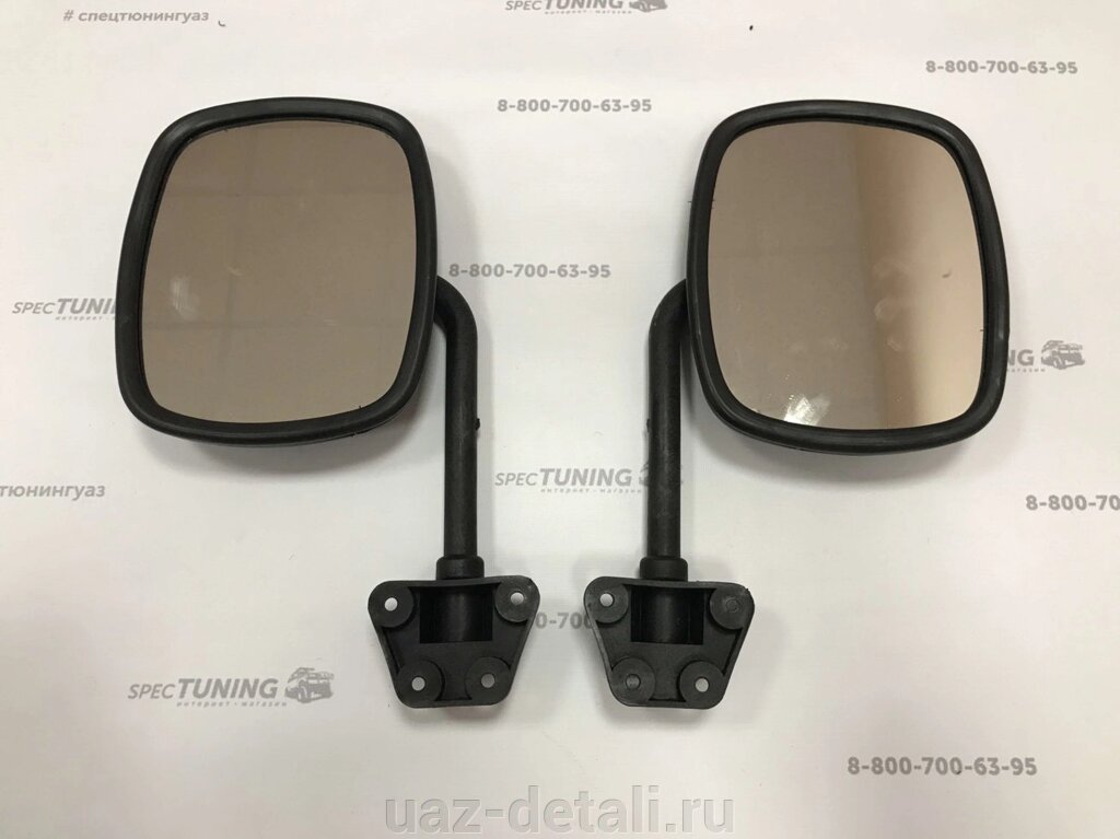 Зеркало на УАЗ 469 (пластмассовое, полулюкс) комплект от компании УАЗ Детали - магазин запчастей и тюнинга на УАЗ - фото 1