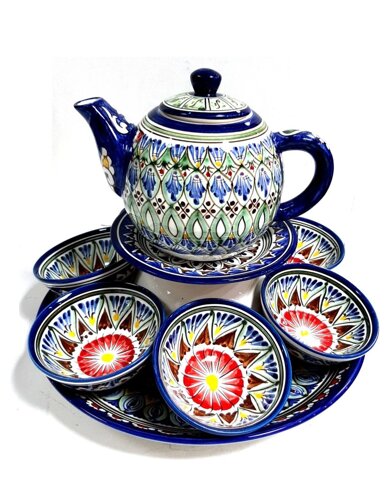 Чайный набор (фарфор), Риштан синий