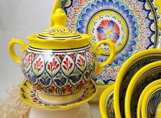 купить узбекскую посуду из фарфора