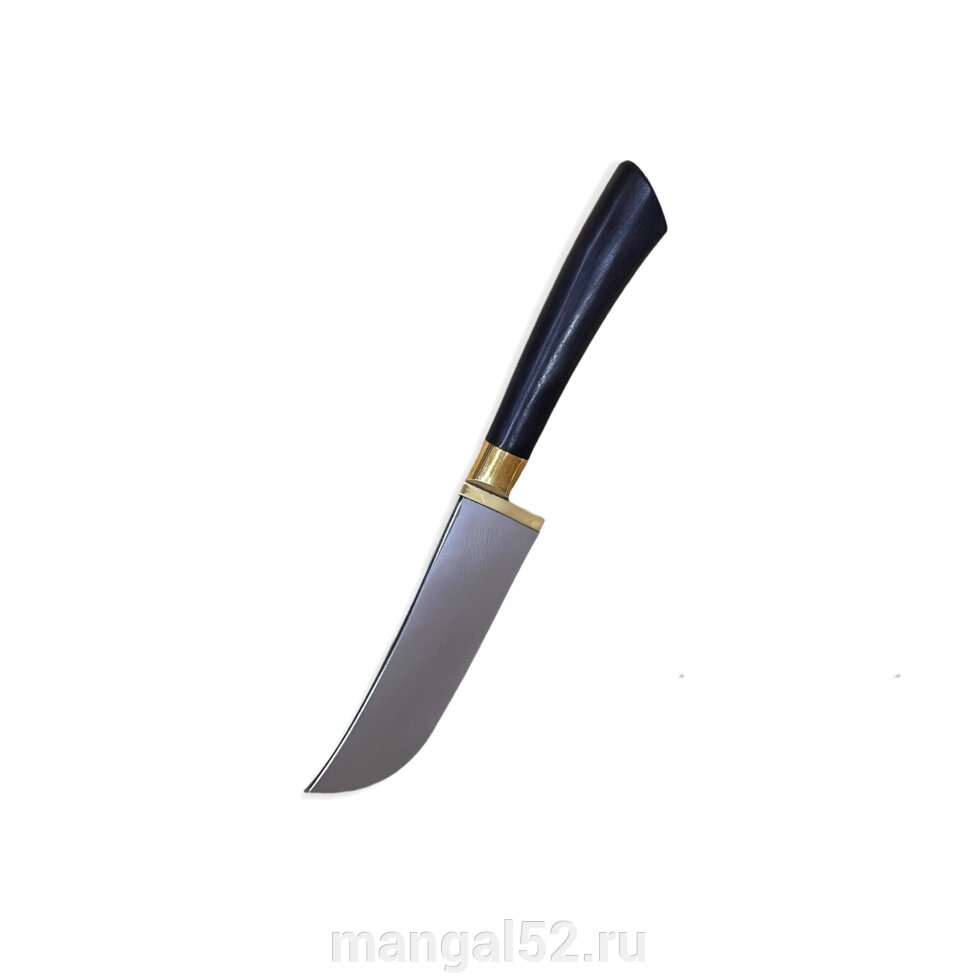 Узбекский нож – Пчак чирчик. Рукоятка граб, гарда латунь/олово (10-12 см) от компании Магазин товаров для готовки на огне Мангал 52 - фото 1