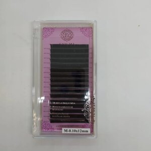 Черные ресницы Enigma М-0.10х12mm (16 линий)