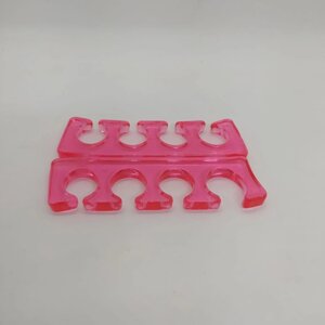 Силиконовый разделитель пальцев полупрозрачный розовый, 50 пар